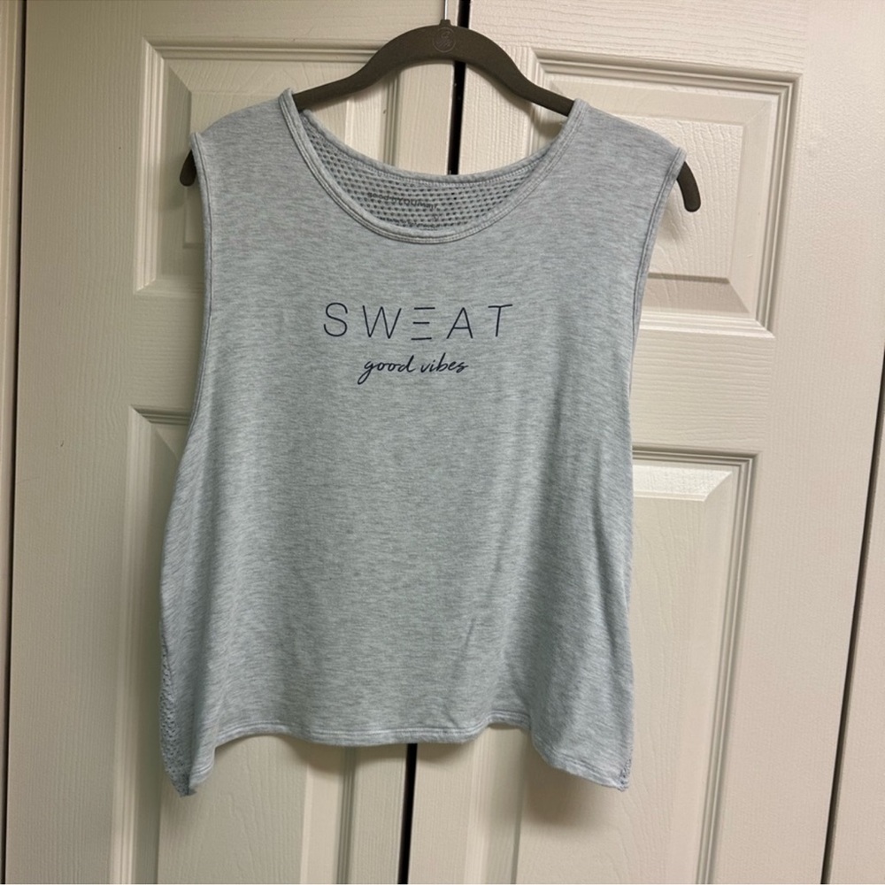 NWOT Good hYOUman Good Vibes Tank w/ Open Back, size: L